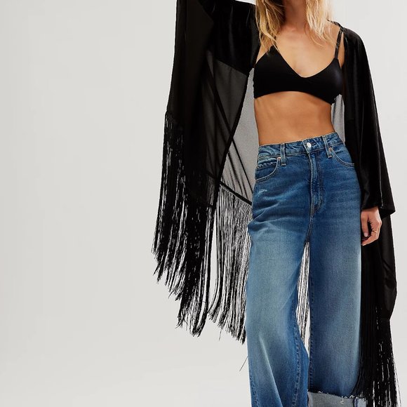 Free People Velvet Dreams Fringe Kimono - Picture 3 of 6